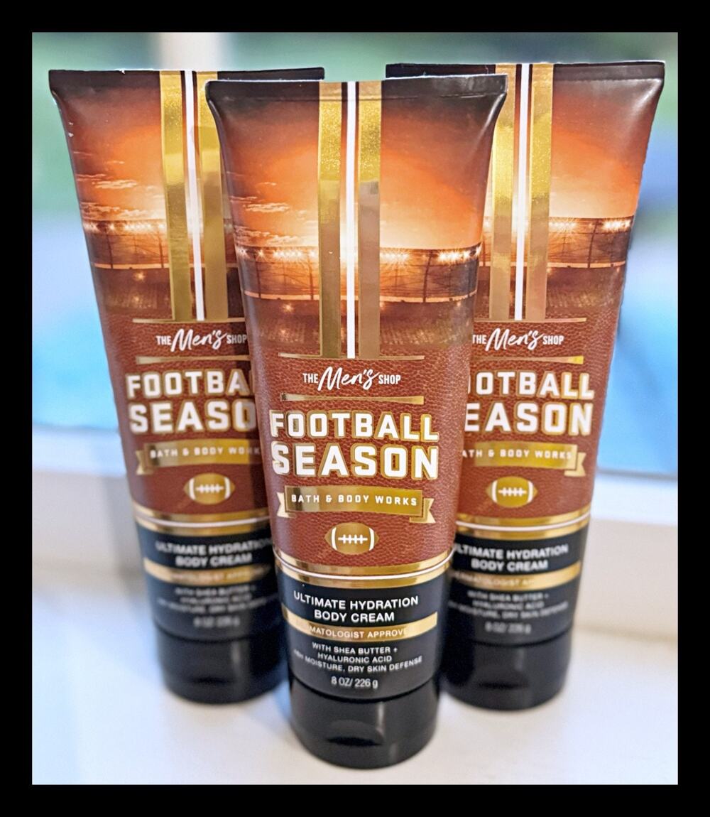 Bath & Body Works Football Season Men's Shop Ultimate Hydration Body Cream x3